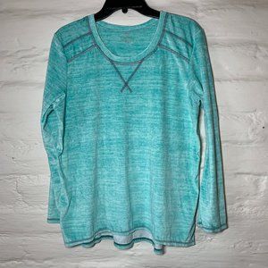 Ladies Teal Cuddle Duds Long Sleeved Tee size Large